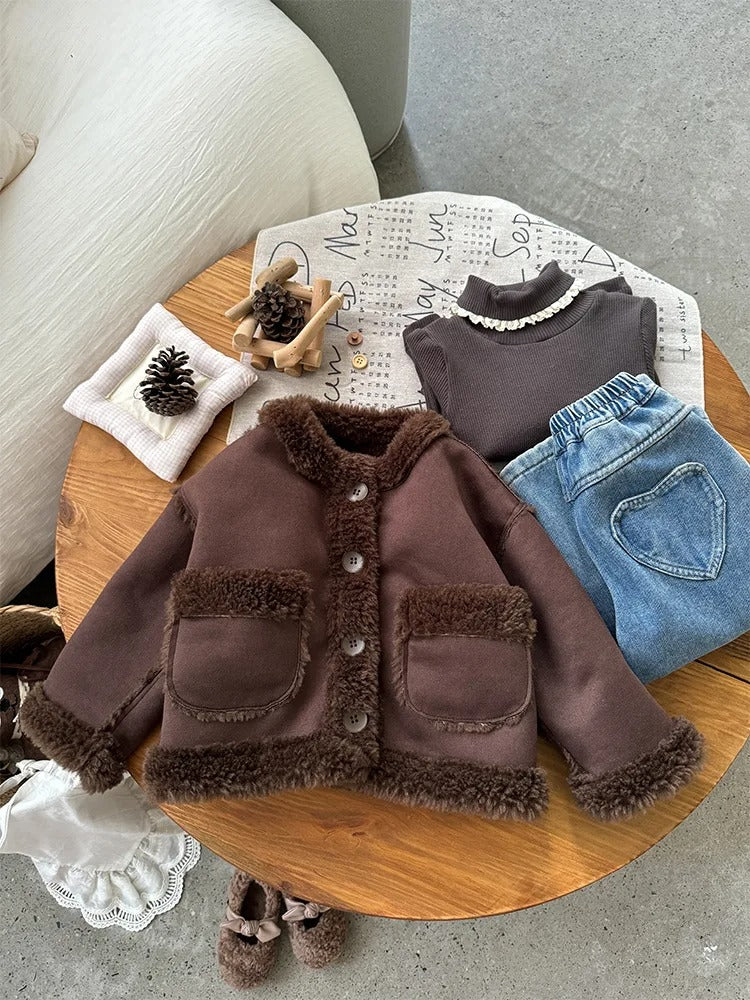 Varm Fleecejacka/Teddyjacka med Dragkedja – Barn & Junior