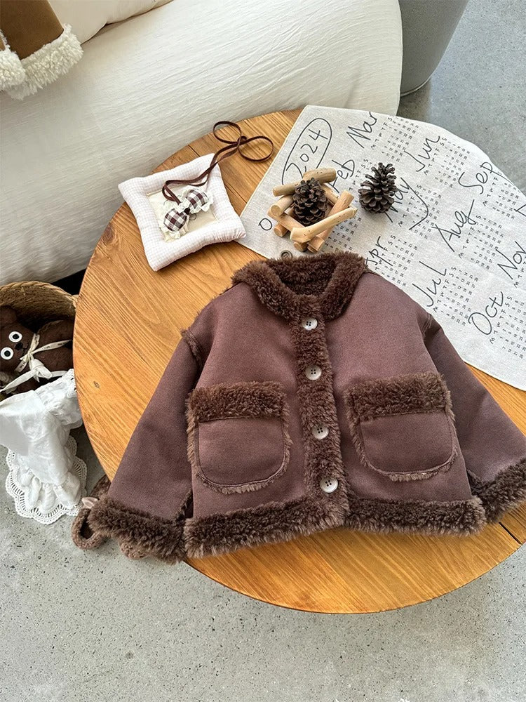 Varm Fleecejacka/Teddyjacka med Dragkedja – Barn & Junior